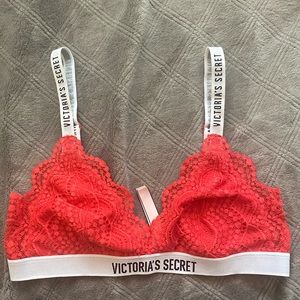 red bralette from Victoria’s  Secret